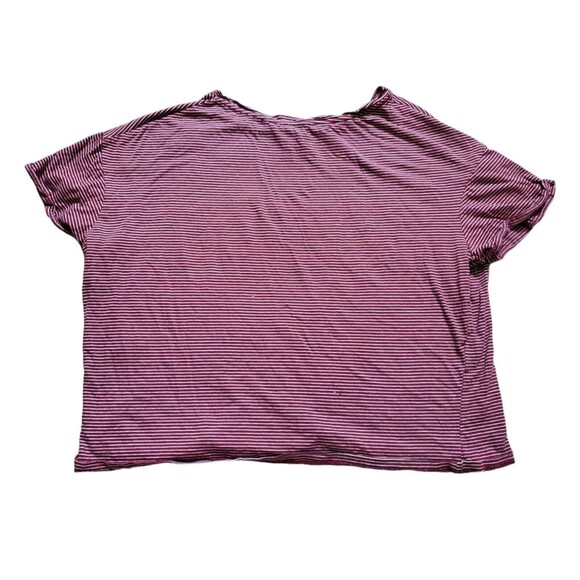 Zara Shirt Women Medium Top Red Stripped Short Sleeve Oversize Top Blouse - Picture 2 of 5